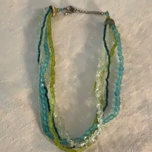 Vintage Crystal Necklace Peridot Topaz